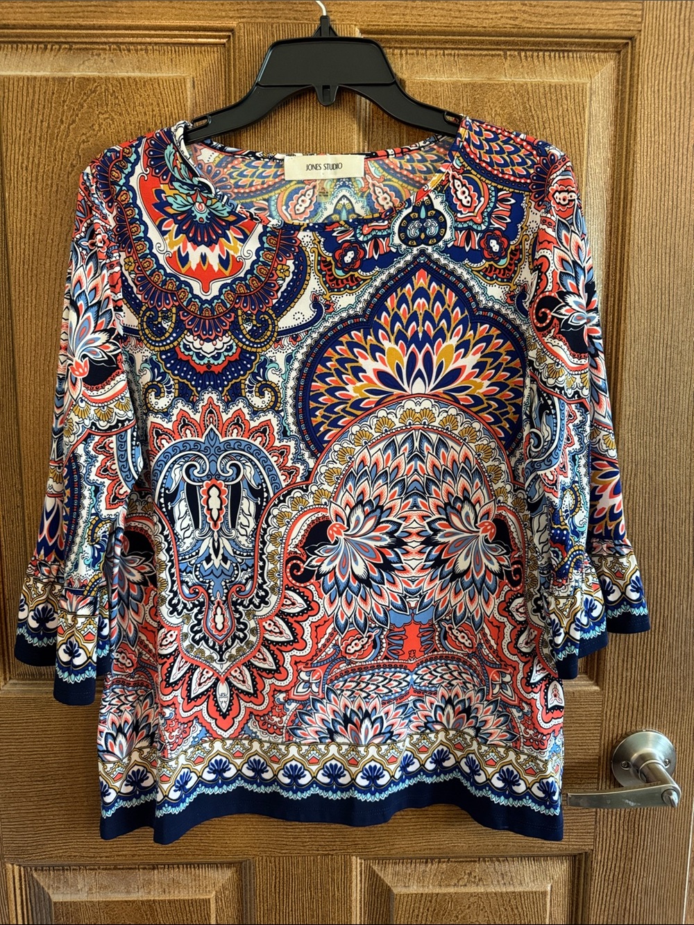 Jones Studio Navy Multi Paisley Print 3/4 Sleeve Tunic - like new. Worn 1x